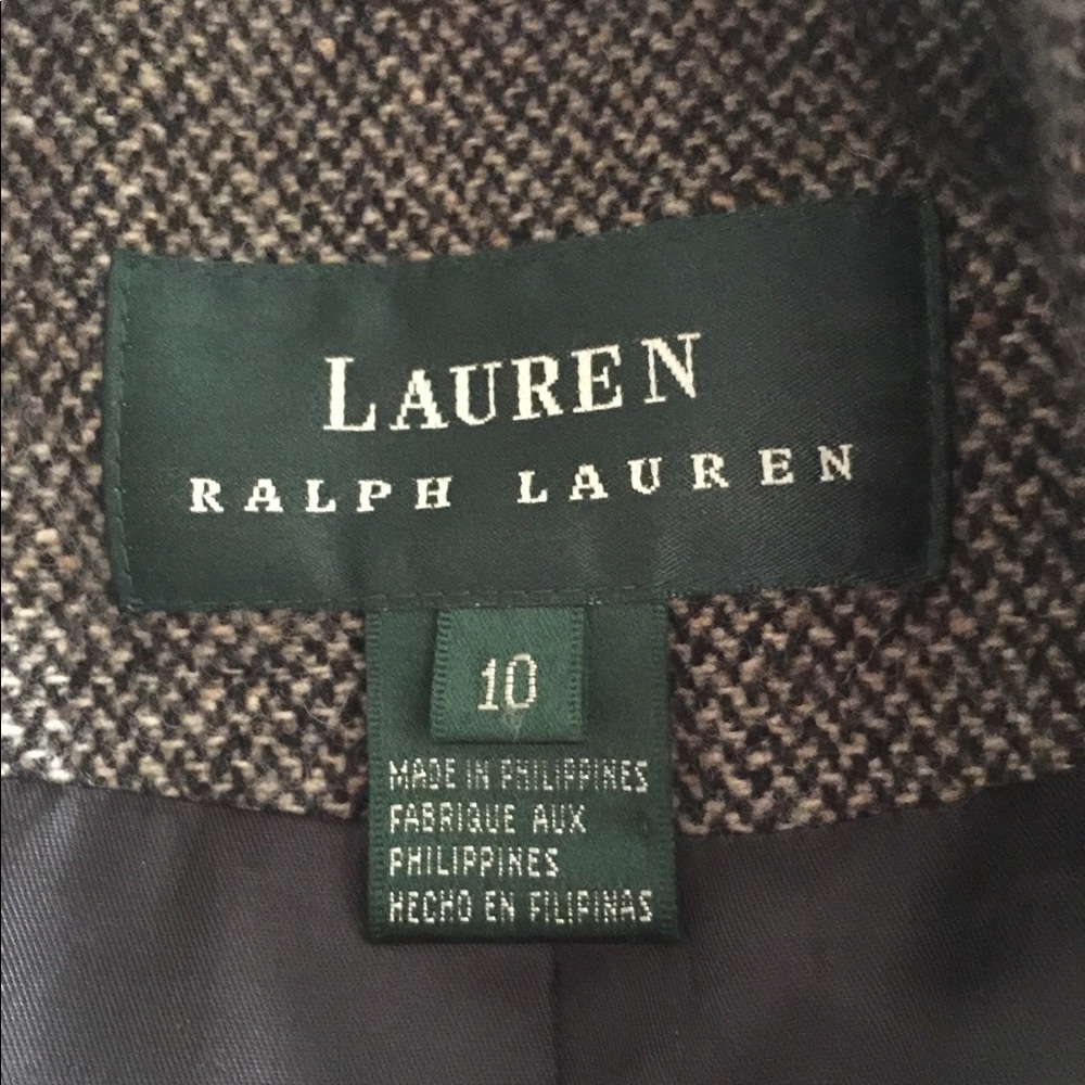 VTG Lauren Ralph Lauren wool tweed moto blazer/jacket - Picture 5 of 10